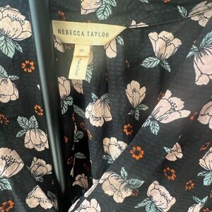 Rebecca Taylor Black Floral Patterned Dress